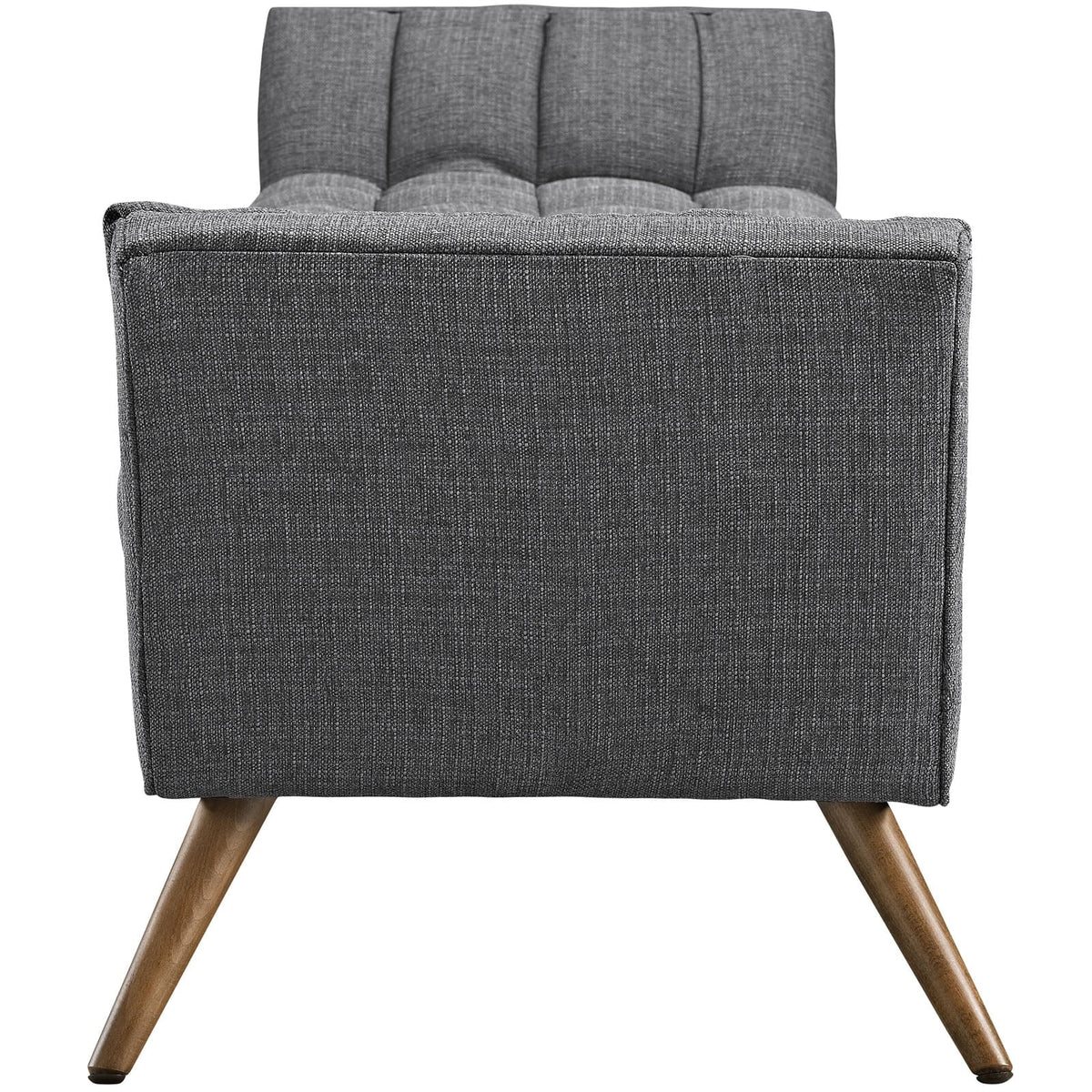 Modern Contemporary Fabric Bench , Grey, Fabric