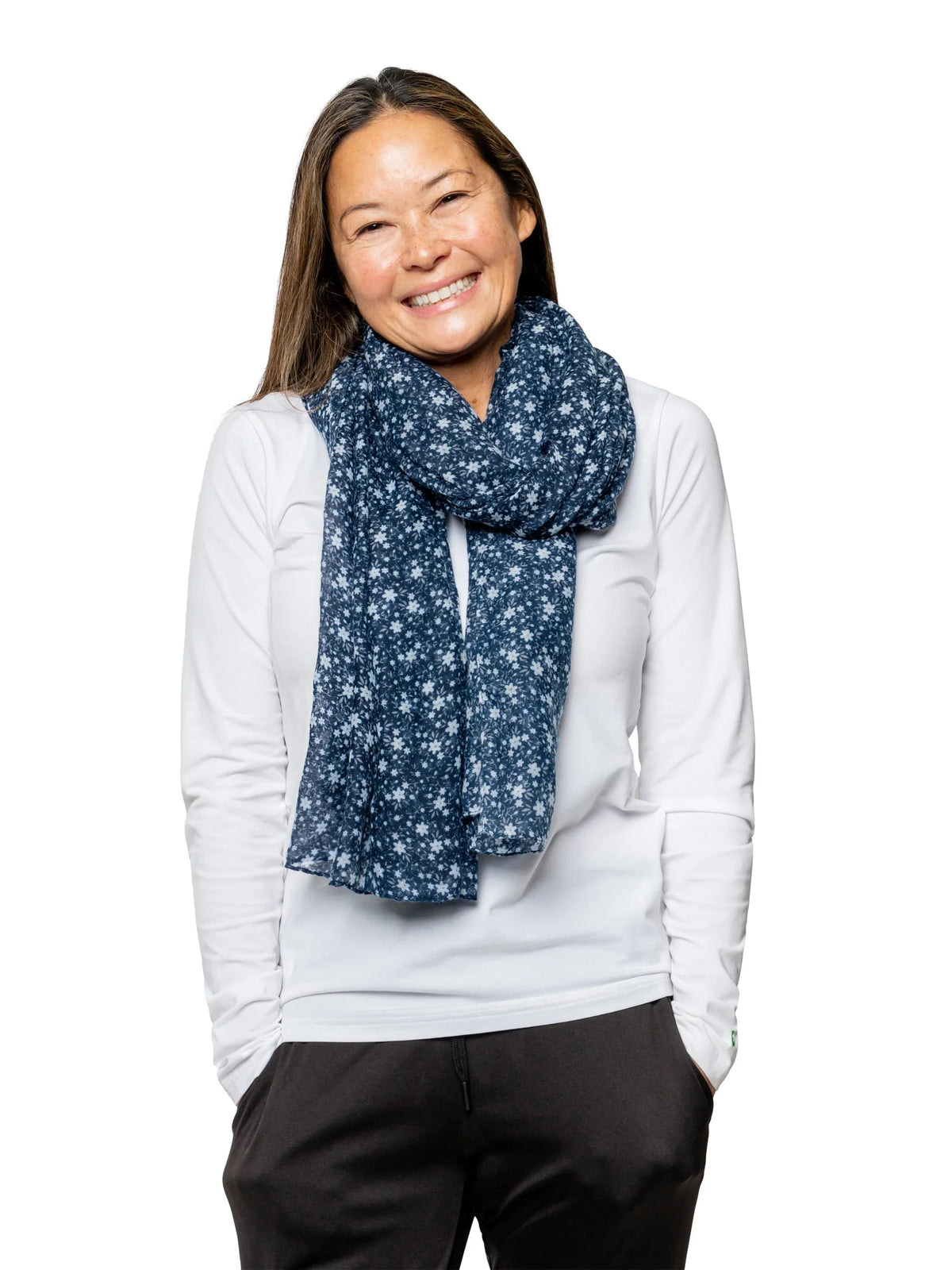 Insect Sizehield Wildflower Versatile Sizecarf Wrap for Insect & Bug Protection, Navy, One Sizeize