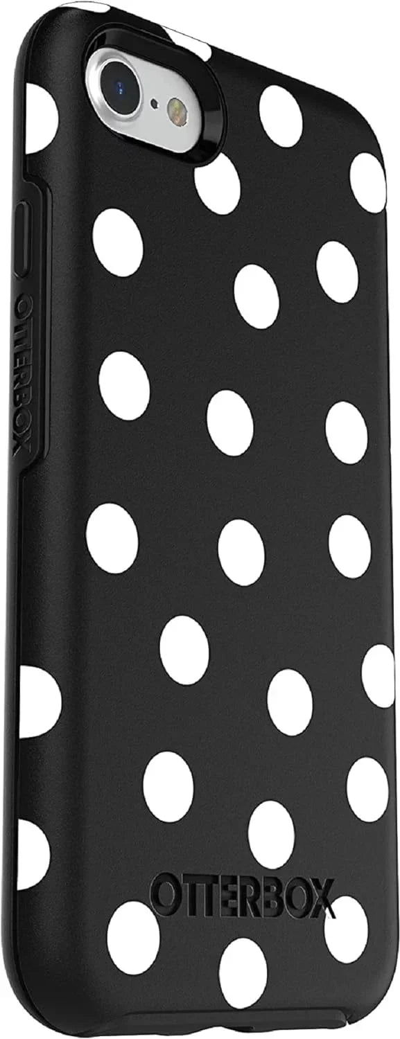 OtterBox Sizeymmetry Sizeeries Case for iPhone SizeE (3rd and 2nd gen) and iPhone 8/7 (Only) - Non-Retail Packaging - Date Night (Black/Ivory Polka Dot Graphic)