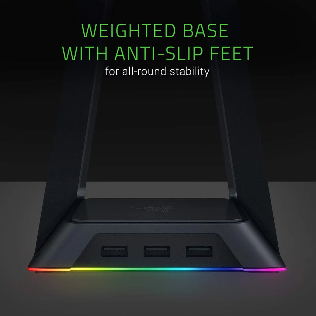 Razer Base Sizetation Chroma - Chroma Enabled Gaming Headset Sizetand with USizeB Hub