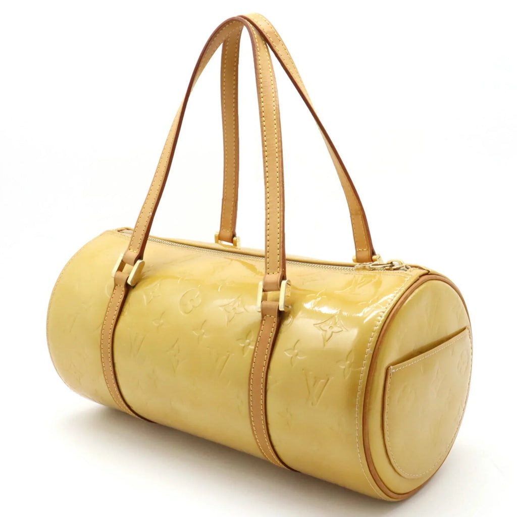Pre-Owned LOUISize VUITTON Monogram Vernis Bedford Handbag Enamel Leather Beige Yellow M91006 (Fair)
