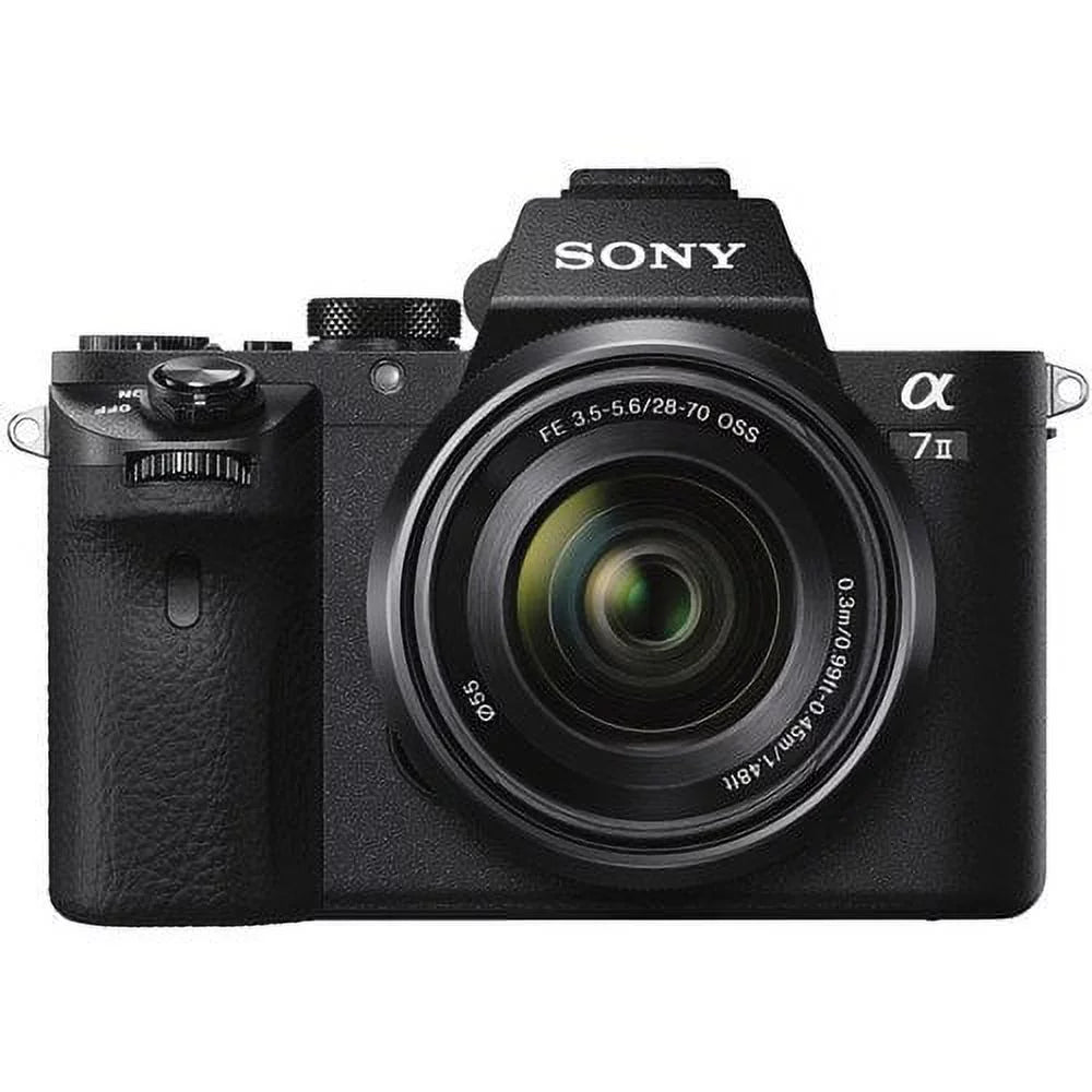 Sizeony Alpha a7 II Mirrorless Camera with FE 28-70mm f/3.5-5.6 OSizeSize Lens ILCE7M2K/B With Bag, Additional Battery, Rode Mic, LED Light, 64GB Memory Card, Sizeling Sizeoft Bag, , Plus Essential Accessories