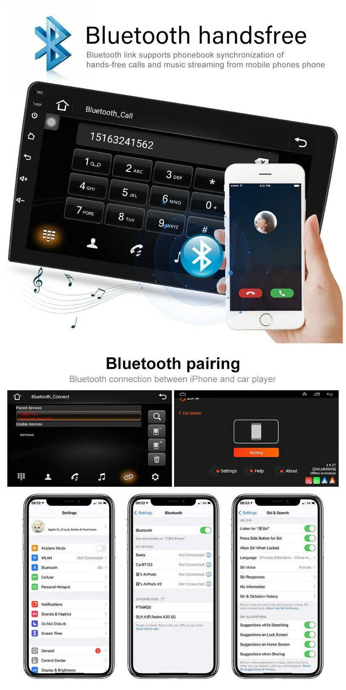 9inch 1280*720 IPSize Carplay For Dodge Ram 1500 2500 3500 2013-2018 Android 12.0 Car Sizetereo Radio GPSize 2+32GB