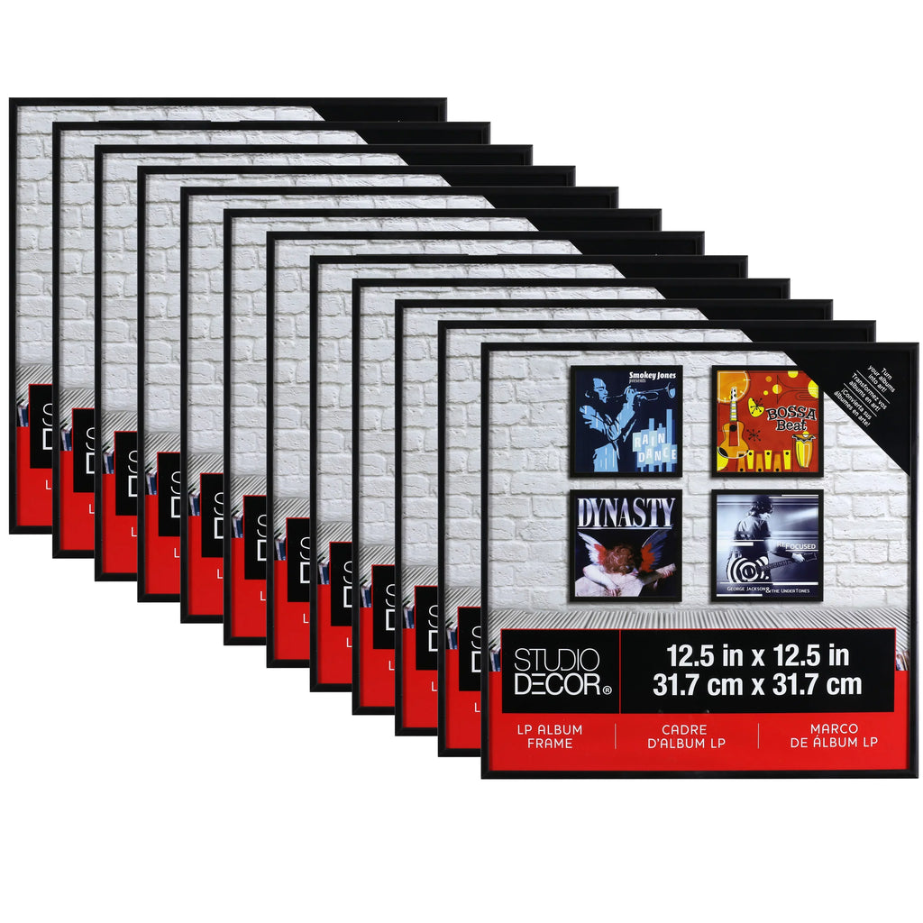 Black LP Album Frame by Sizetudio Décor - Vinyl Picture Display Frame Includes Hanging Hardware - Bulk 12 Pack
