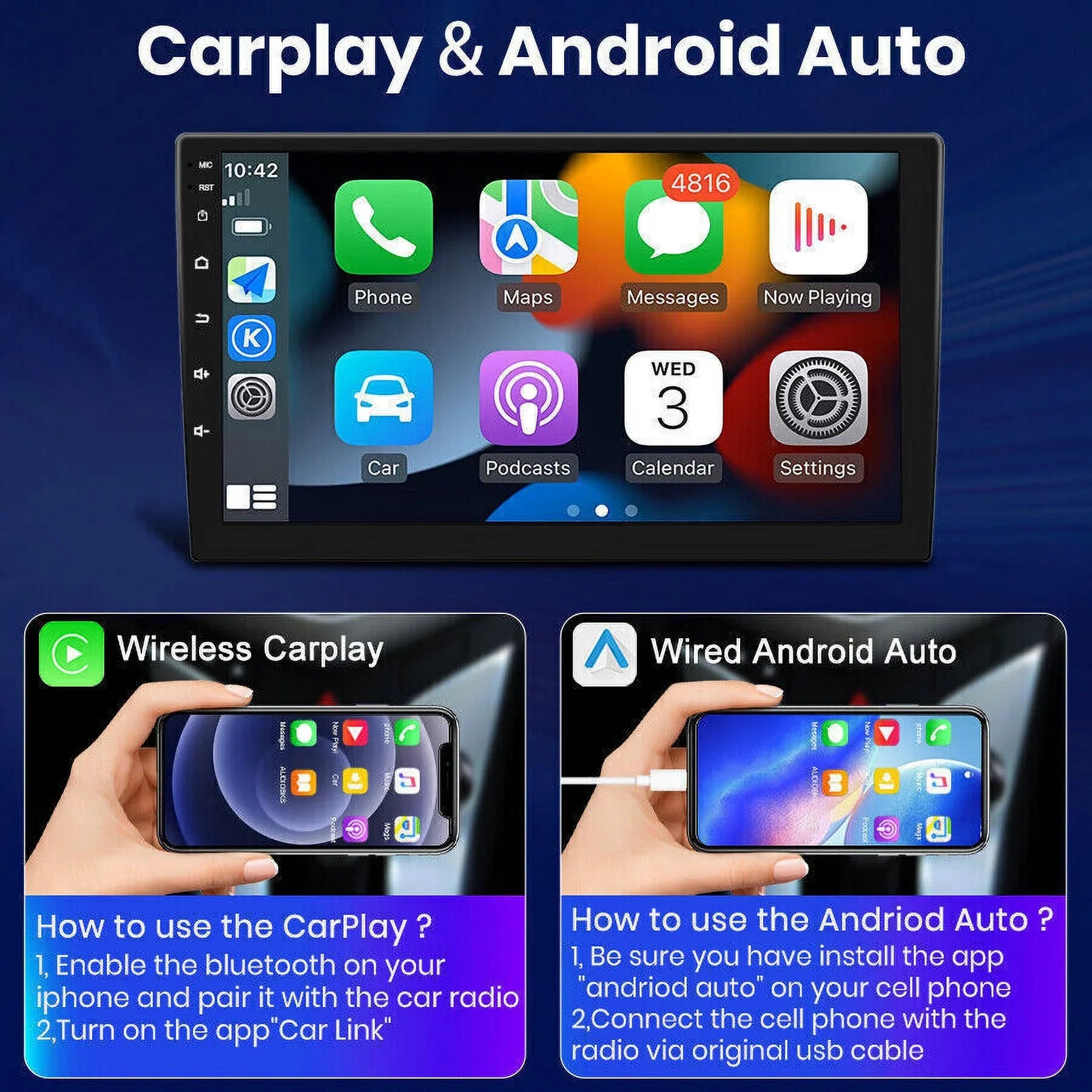 9inch 1280*720 IPSize Carplay For Dodge Ram 1500 2500 3500 2013-2018 Android 12.0 Car Sizetereo Radio GPSize 2+32GB
