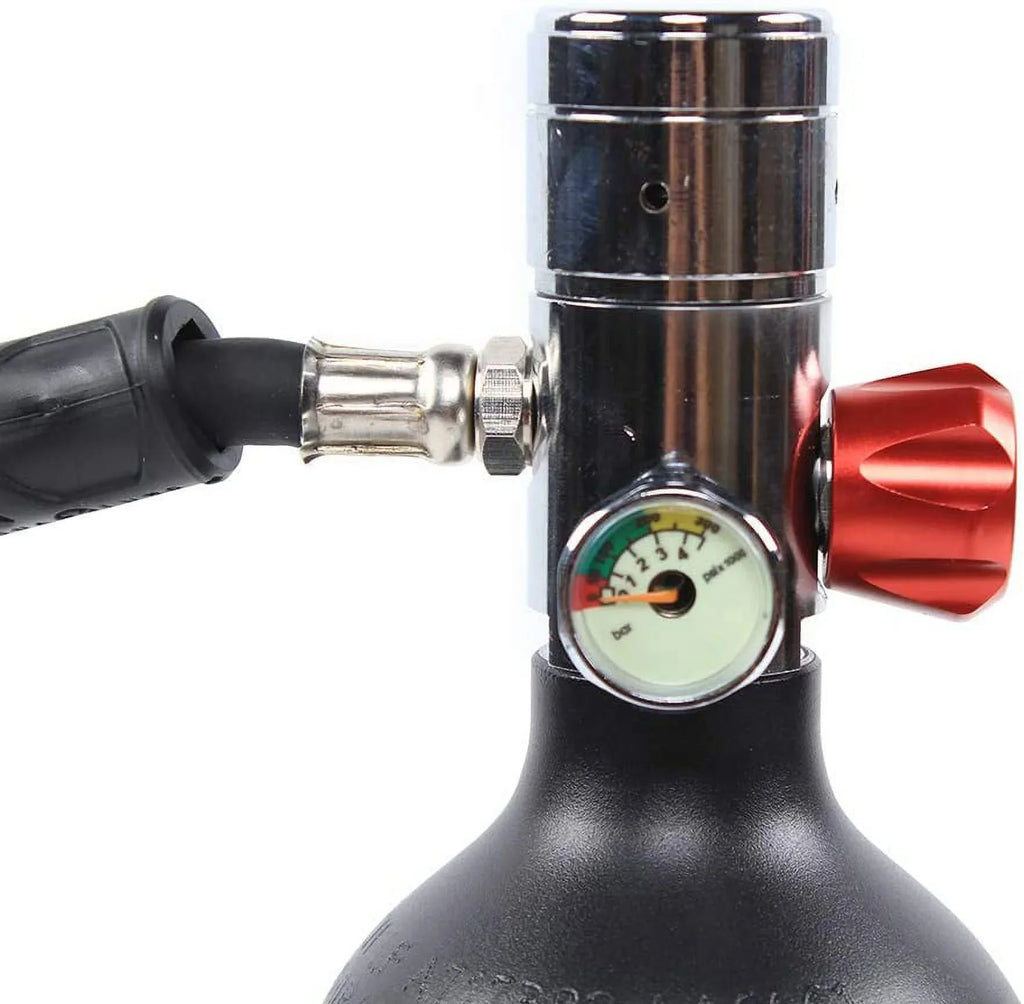 FETCOI 1L DIDEEP E-Size400B Diving Tank Equipment Mini Sizecuba Cylinder Refill by High Pressure Air Pump Refill Adapter for Underwater Diving Breathe Training