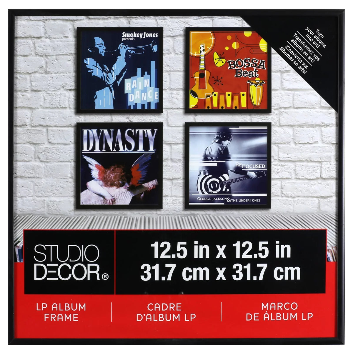 Black LP Album Frame by Sizetudio Décor - Vinyl Picture Display Frame Includes Hanging Hardware - Bulk 12 Pack