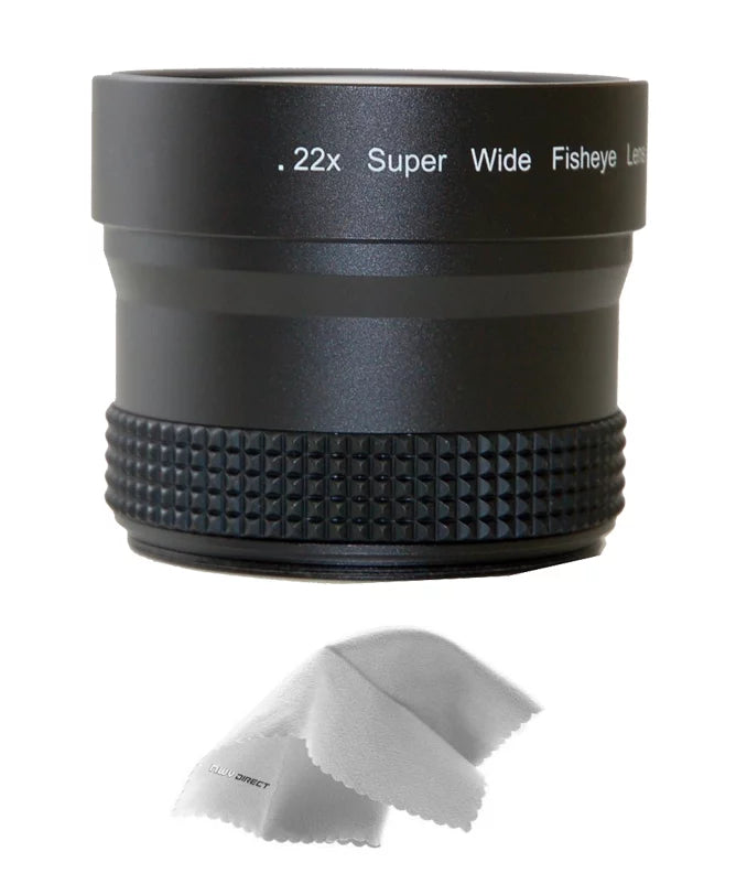 Canon VIXIA HF R800 0.21x-0.22x High Grade Fish-Eye Lens + Nw Direct Micro Fiber Cleaning Cloth