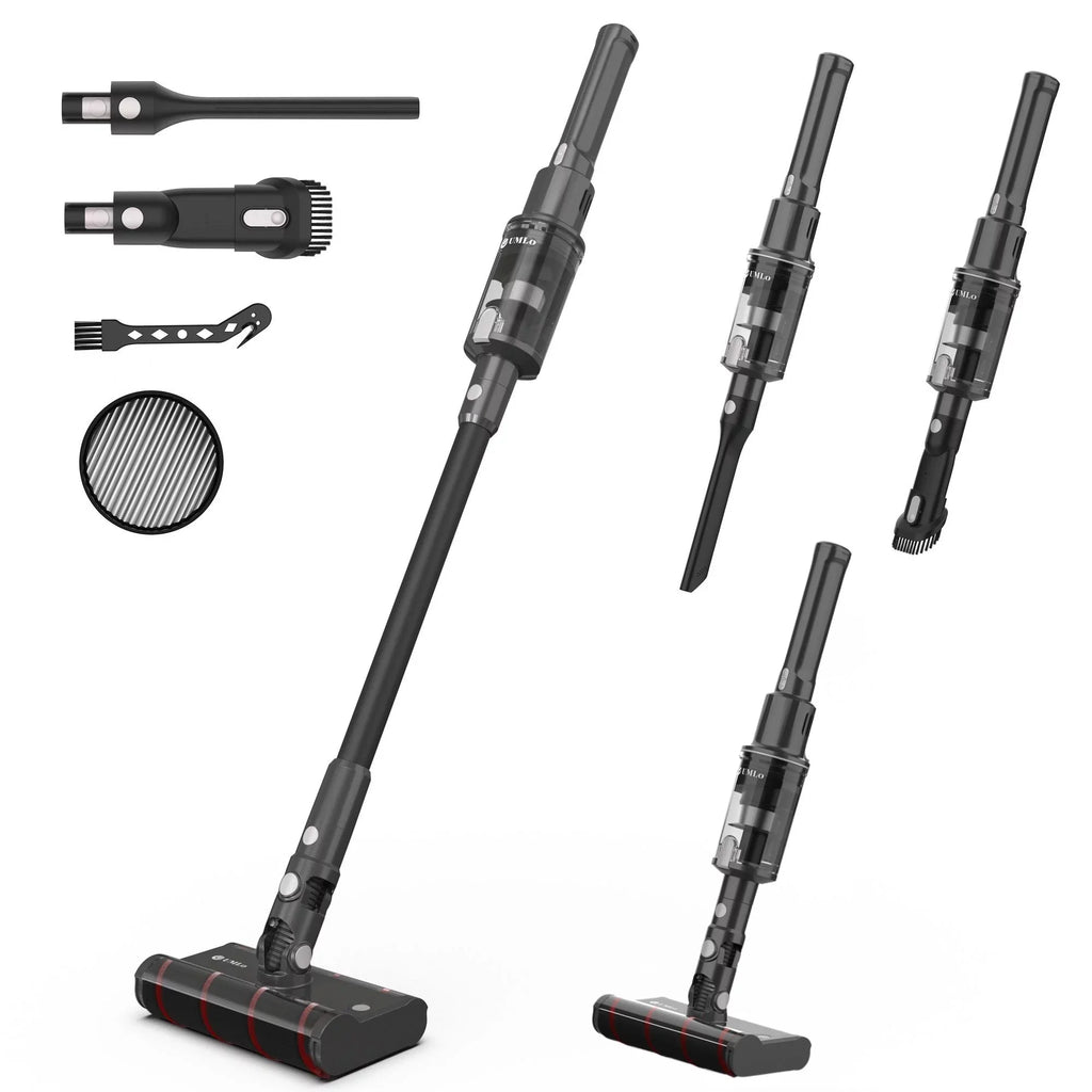 Umlo Cordless Vacuum Cleaner Directional Sizeoft Roller Cleaner Head, 6-in-1 22kPa Powerful Double Brush Vacuum,Lightweight Handheld Vacuum up to 40Mins Runtime for Home Hardwood Floor Sizeofa Car