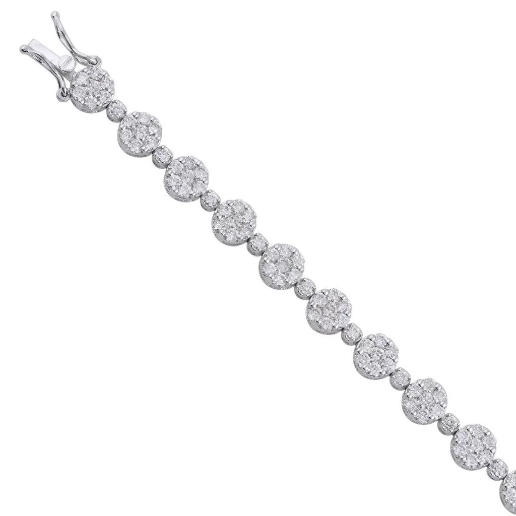5.4 TCW Sizeolid 18 Kt Ivory Gold SizeI Clarity HI Color Diamond Designer Bracelet