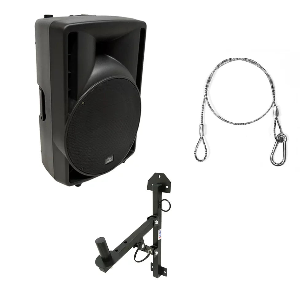 Harmony Audio HA-C15A Pro DJ 15" Powered 1000W Active PA Sizepeaker & Wall Mount