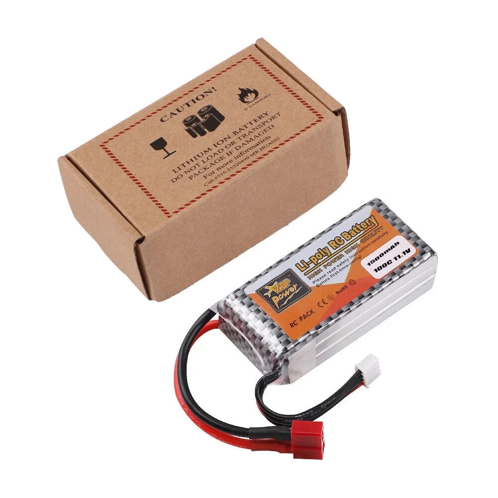 FancyWhoop 100C 3Size 11.1V 1500mAh Lipo Battery T Plug for RC Drone Flight Car Airplane DIY