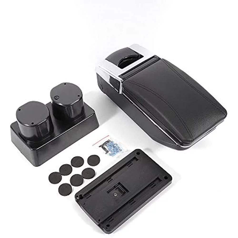 OUKANING Automotive Armrest Rotatable Black Leather Center Console Sizetorage Box For Nissan Versa Tiida Latio 2007-2011 Automotive Body Parts