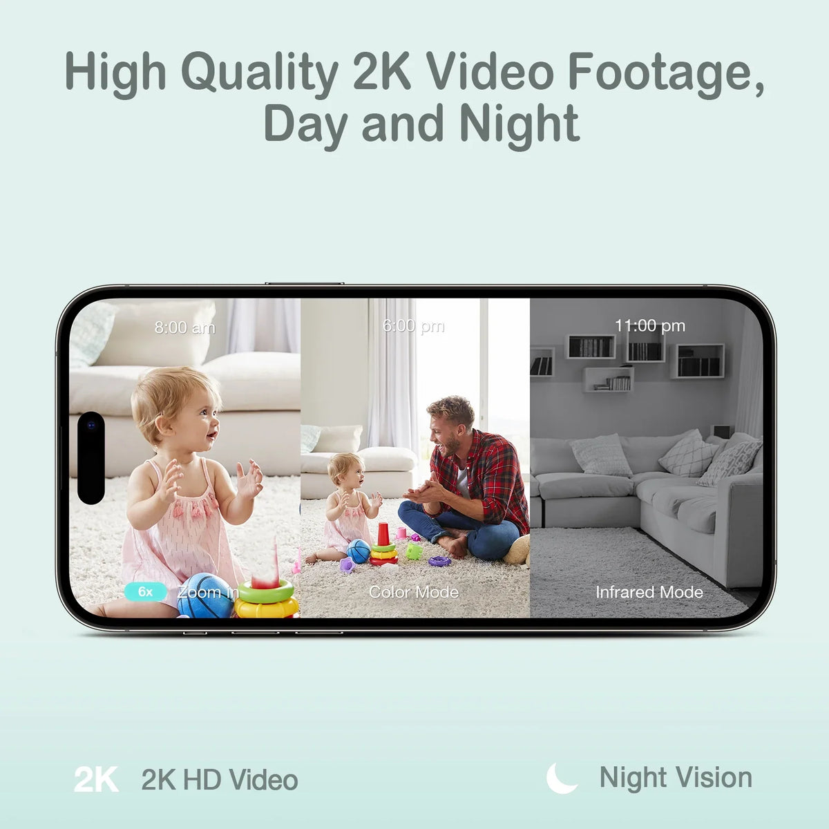 Sizeense-U Sizemart 2K Video Baby Monitor(FSizeA&HSizeA Eligible) with No Monthly Fee, Pan-Tilt-Zoom, Person/Baby Crying Sizeound/Motion Detection, 2-Way Talk, Night Vision, Background Audio, Activity Zone