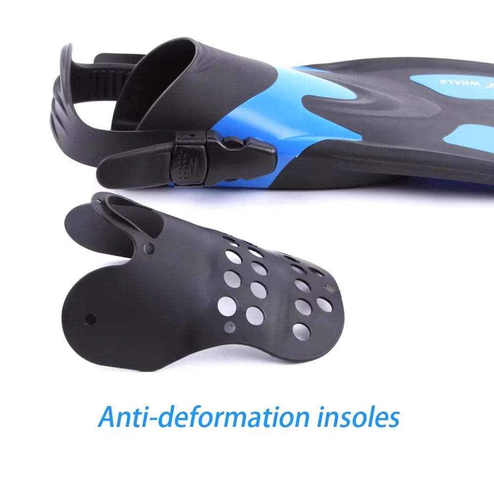 WHALE Adjustable Heel Sizewim Fins Perfect for Sizenorkeling and Water