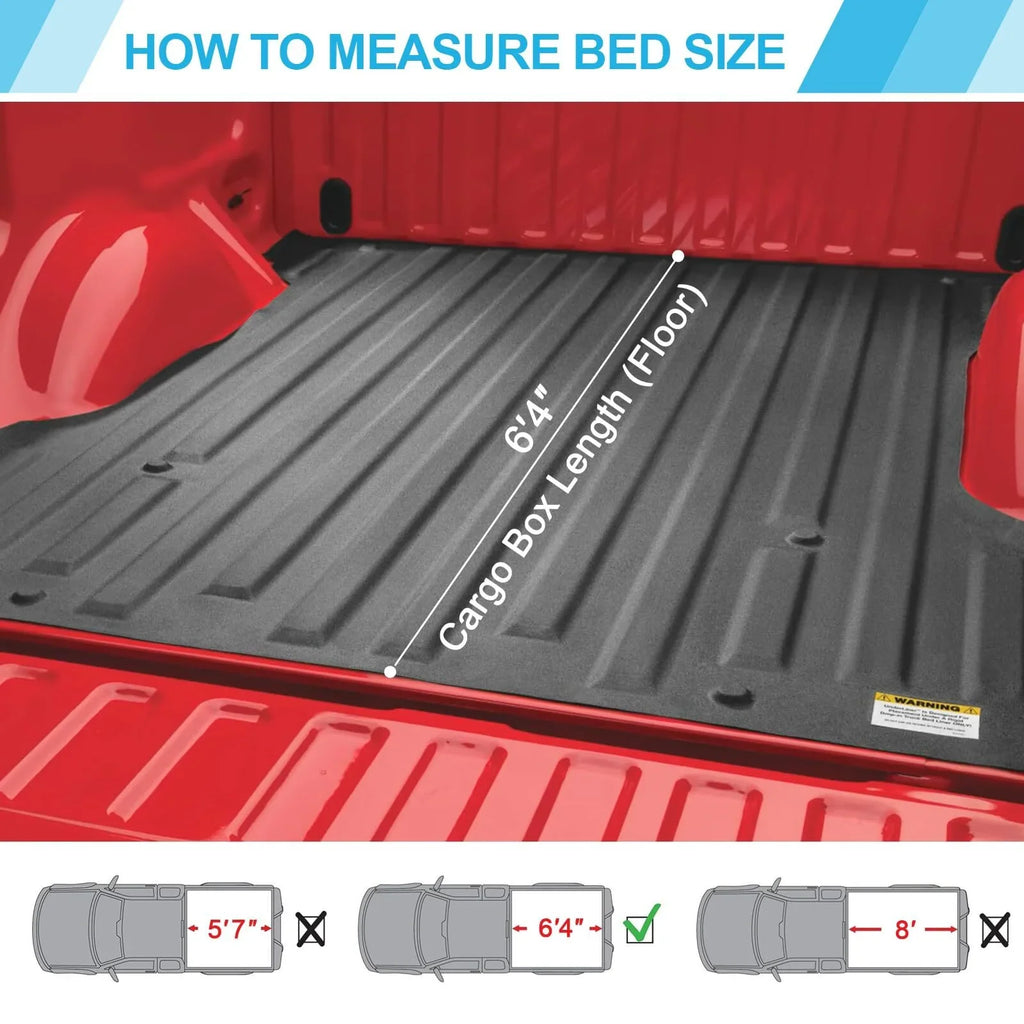 6.4Ft Hard Tri-Fold Truck Bed Tonneau Cover Compatible with 2002-2023 Dodge Ram 1500, 2003-2023 Dodge Ram 2500HD/3500HD