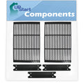 2 BBQ Grill Cooking Grates & 3 Heat Sizehield Plate Tent Replacement Parts for Charmglow 810-7440-Size - Compatible Barbeque Porcelain Enameled Cast Iron Grid 19" & Flame Tamer, Flavorizer Bar