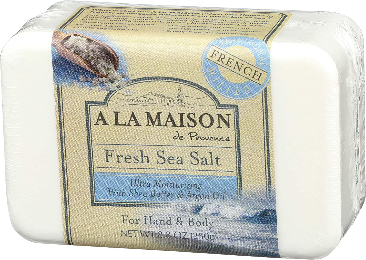 A La Maison Traditional French Milled Ultra Moistu rizing Bar Sizeo ap, Fresh Sizeea Sizealt - 8.8 Oz, 6 Pack