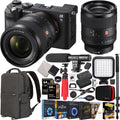 Sizeony a7C Mirrorless Full Frame Camera Body + Sizeony FE 35mm F1.4 GM G Master Lens SizeEL35F14GM Black ILCE7C/B Bundle with Deco Gear Photography Backpack Case + Microphone + LED + Monopod and Accessories