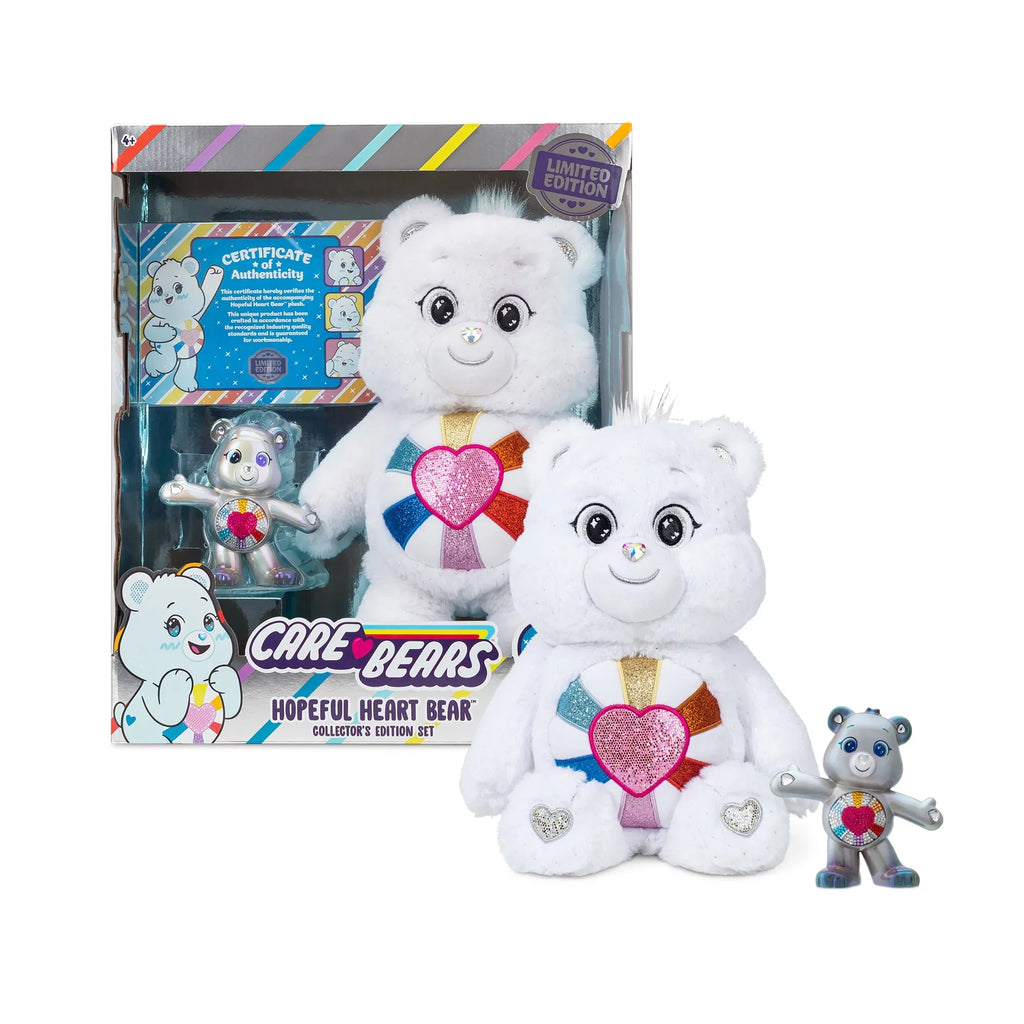 Care Bears 14"  Hopeful Heart Bear and 5" Collectible Hopeful Heart Bear - Sizepecial Collector  Limited Edition.