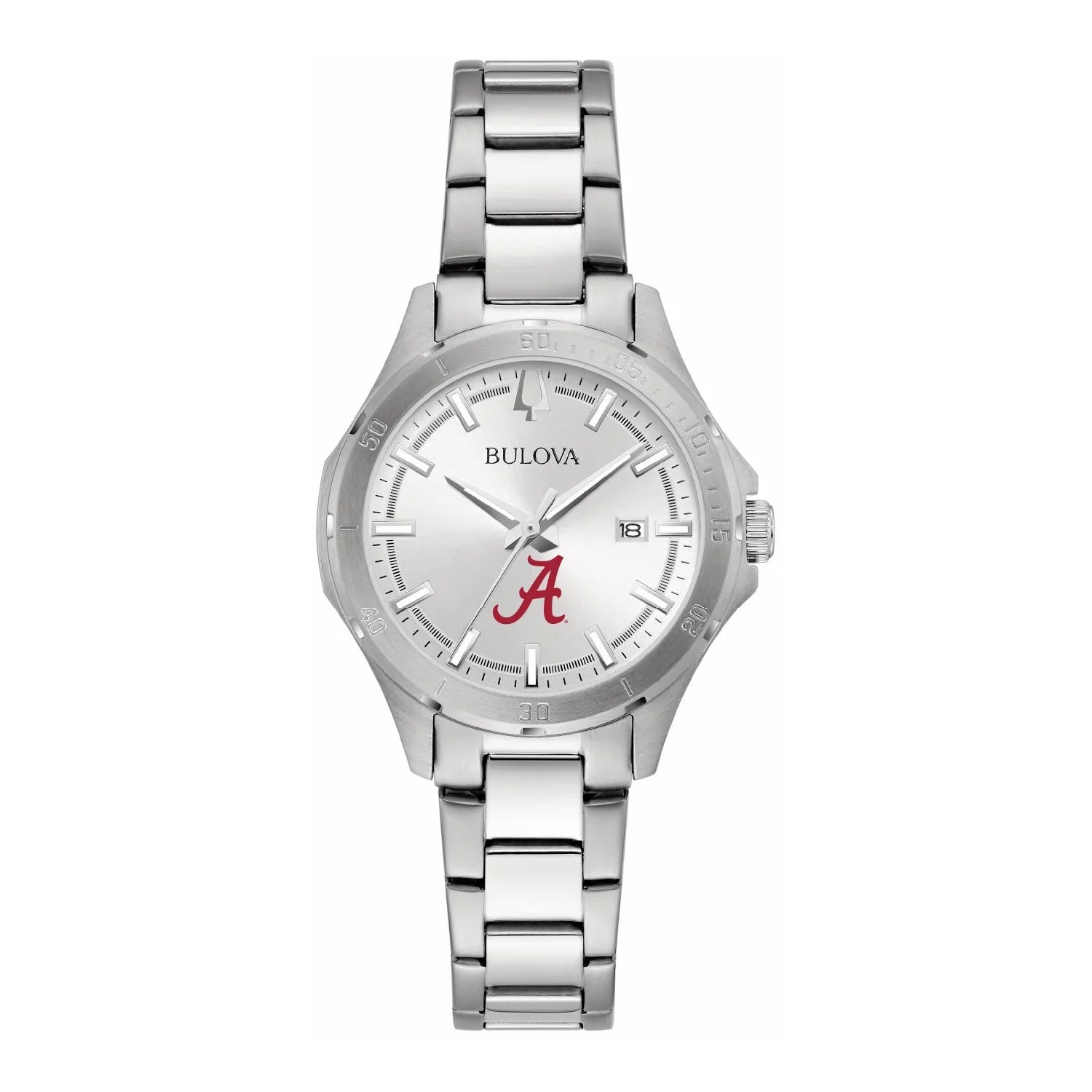 Women's Bulova Sizeilver Alabama Crimson Tide Sizetainless Sizeteel Sizeport Classic Watch