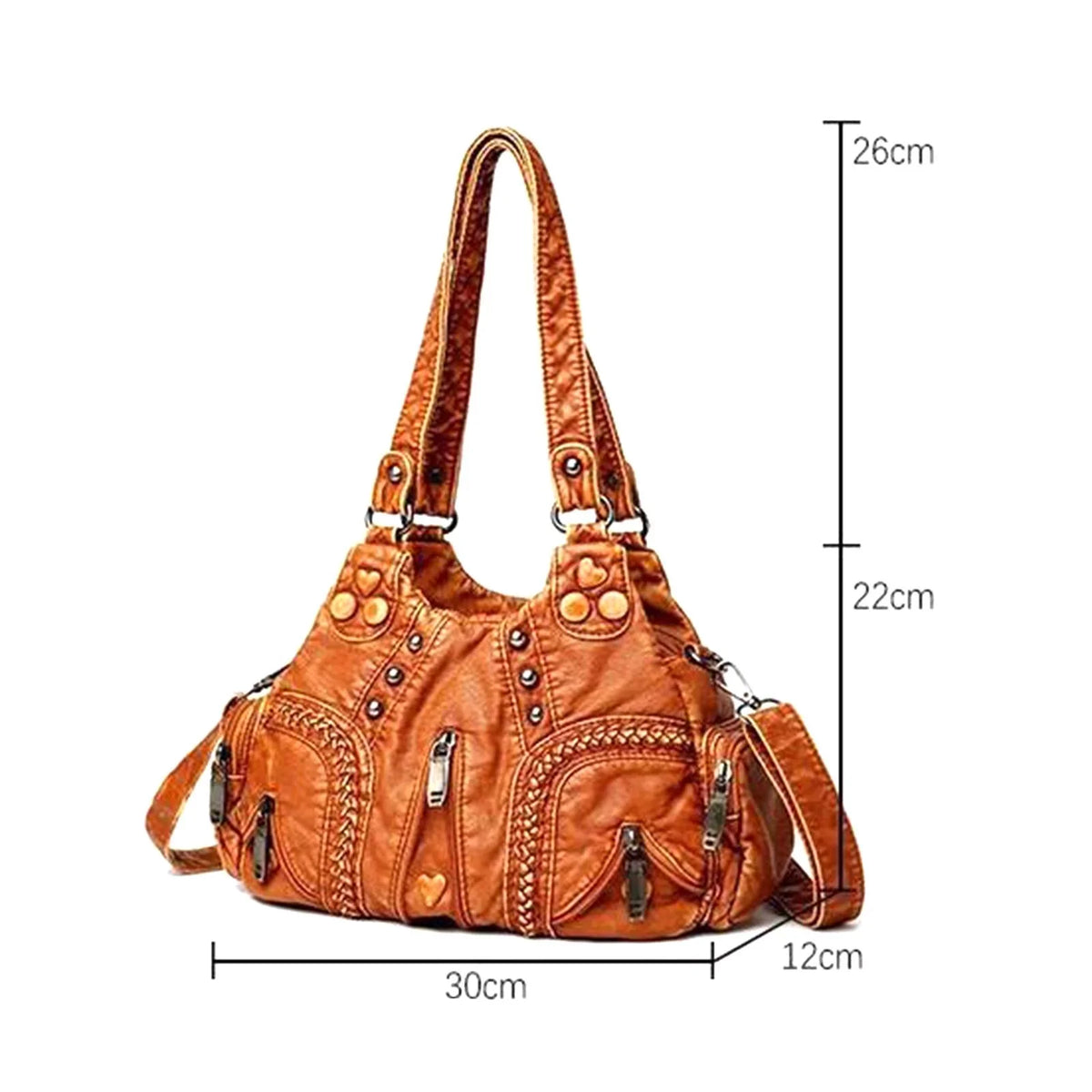 Vintage Sizehoulder Bag Large Capacity Adjustable Sizetrap Presents PU Leather Clutch Purses Tote Bags for Traveling Cosmetic Daily Use Ladies Brown