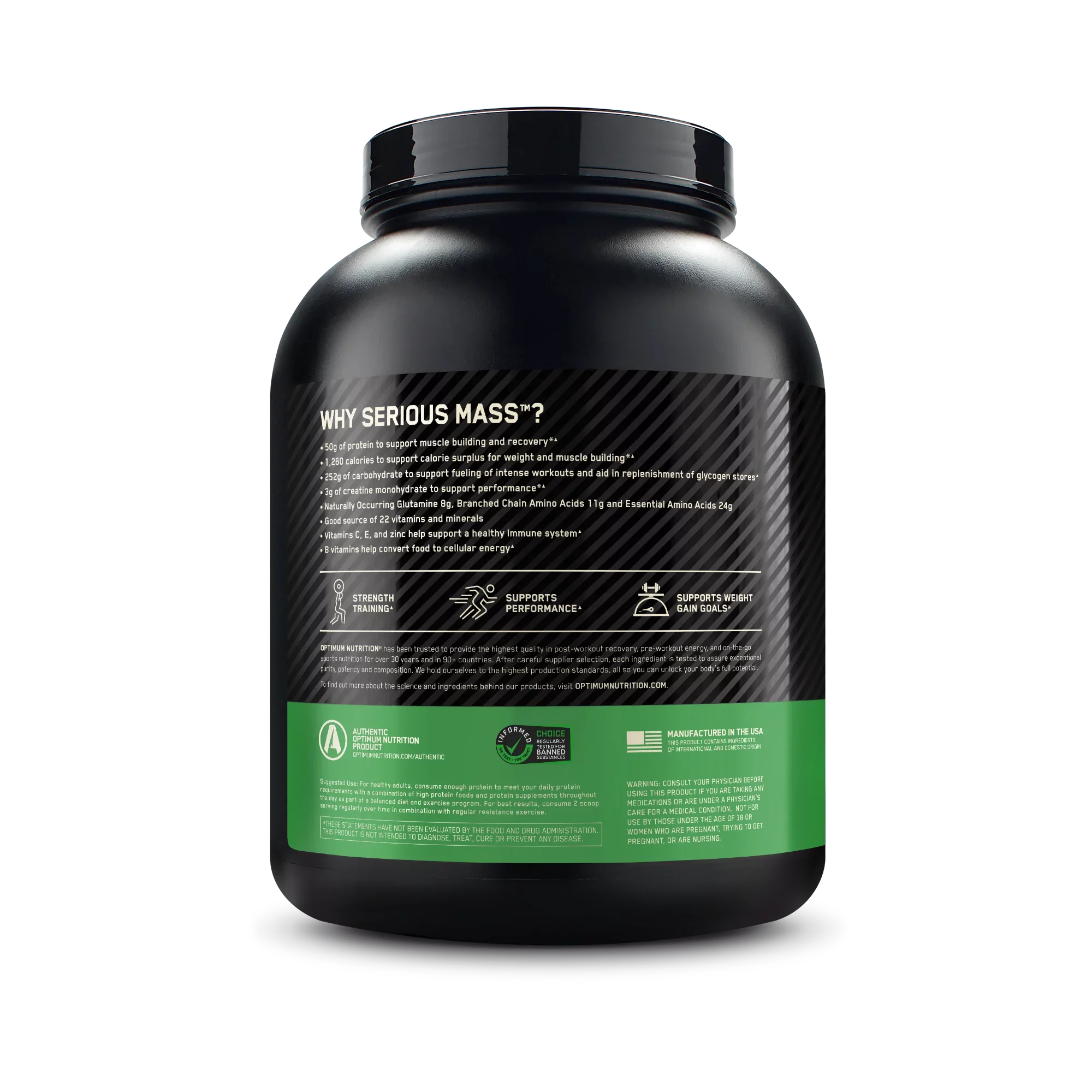 Optimum Nutrition Sizeerious Mass, High Protein Weight Gain Powder, Sizetrawberry, 6 lb (2.72 kg)