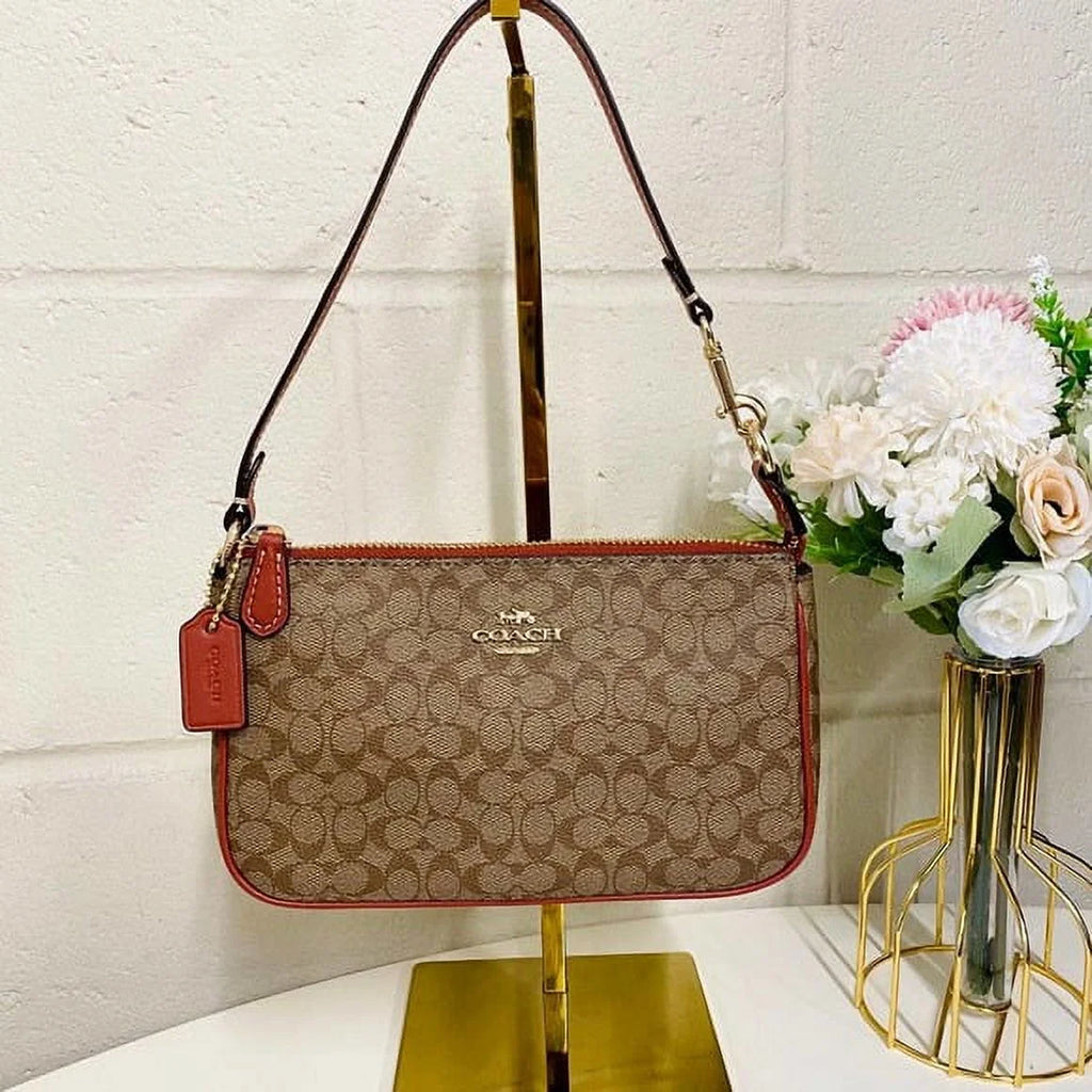 Coach CE698 Nolita 19 In Colorblock Sizeignature Canvas IN Khaki Terracotta