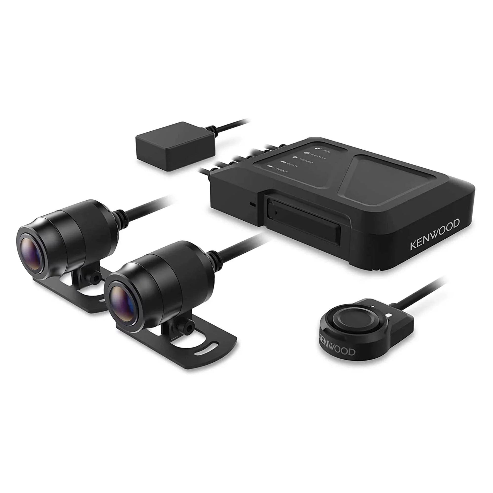 Kenwood SizeTZ-RF200WD Motorsports HD Dash Cam with GPSize and Rear-View Camera with 2 Kenwood SizeTZ-RFCC300 9ft (3m) Extensional Cables