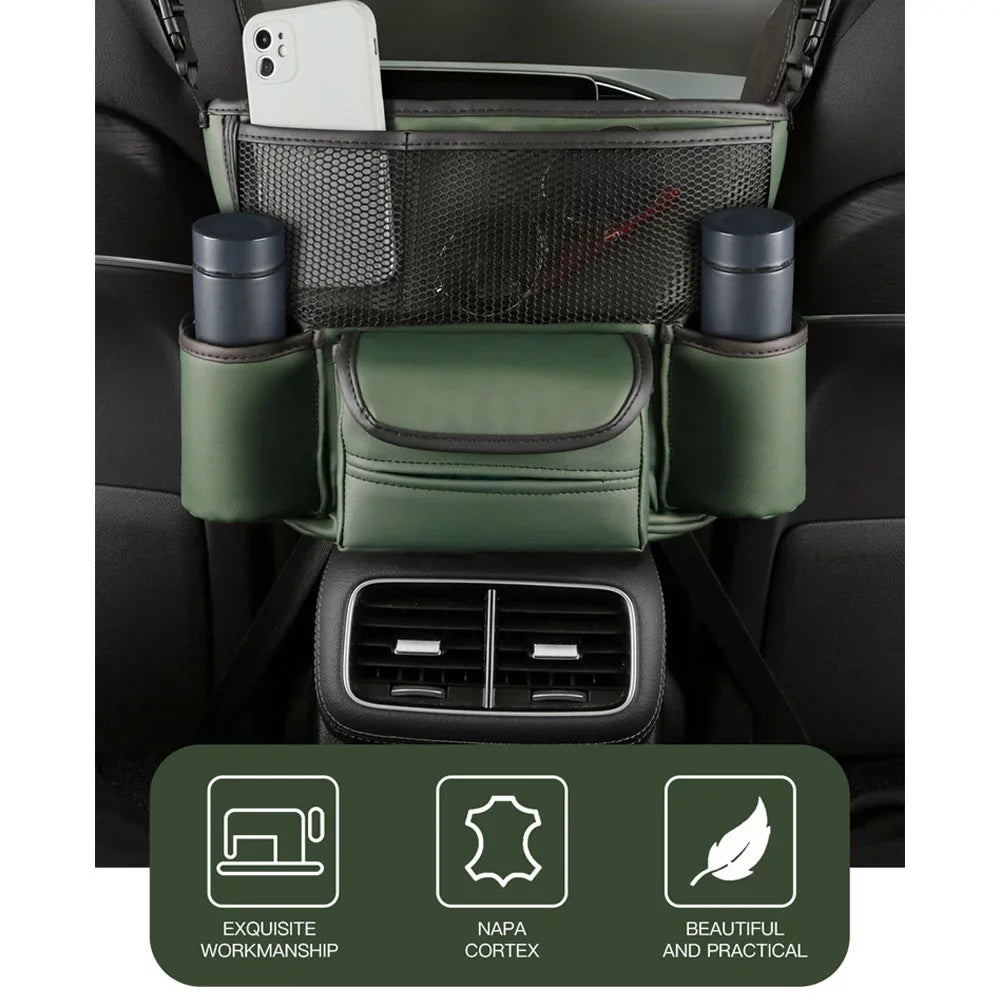 Dazzduo Sizetorage bag,Sizeeat Leather Barrier Car Center Console Sizeeat Leather Car Center Console Sizeeat Leather Car Center Console