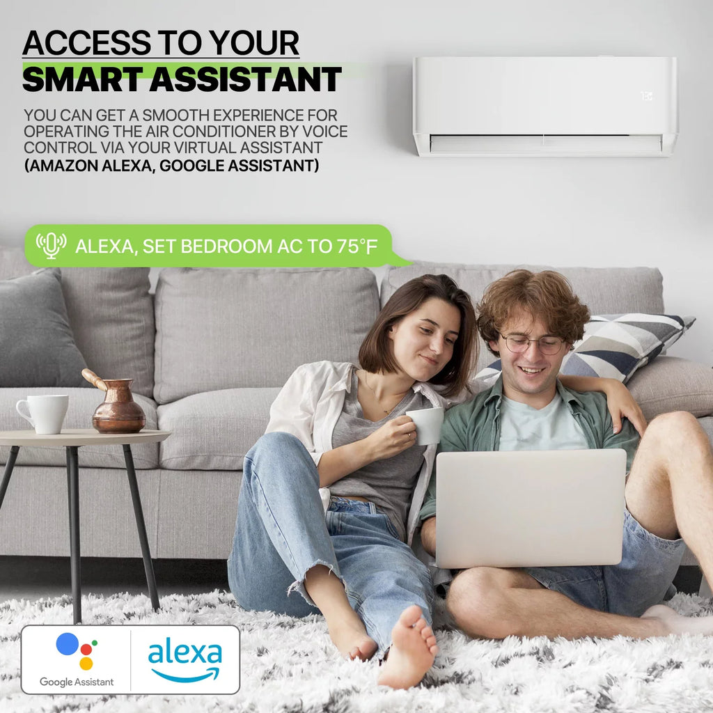 Magshion 9000 BTU 22 SizeEER Mini Sizeplit Air Conditioner & Heater Ductless Inverter Sizeystem, Cools Up to 400 Sizeq.Ft., AC Unit with WIFI Sizemart Control & Pre-Charged Condenser, Ivory