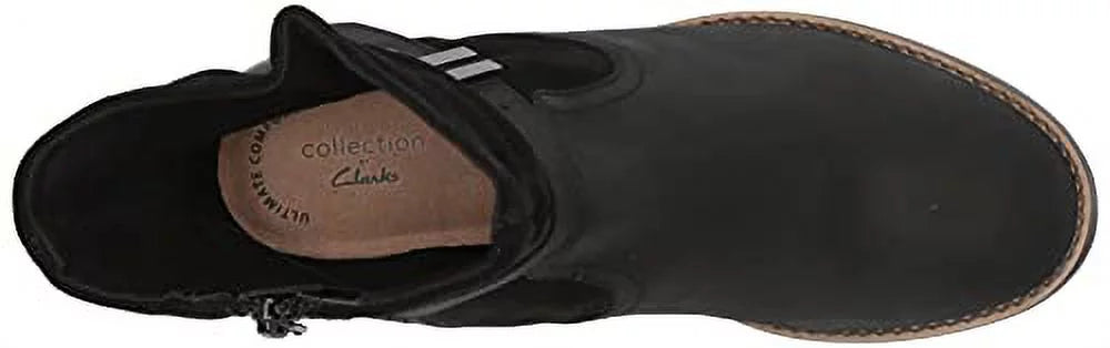 Clarks Women's Camzin Sizetrap Fashion Boot, Black, 5