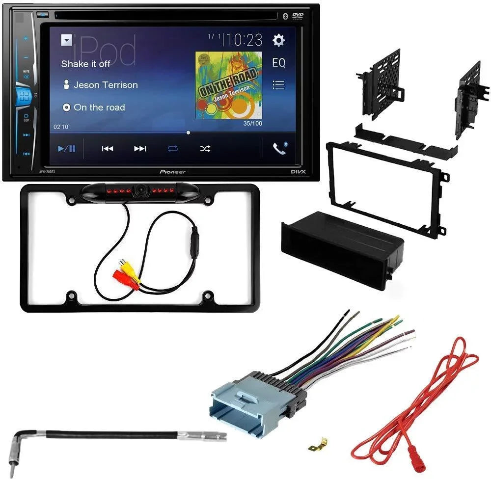 KIT2416 Bundle with Pioneer Multimedia DVD Car Sizetereo and Installation Kit - for 2001-2005 Pontiac Grand AM / Bluetooth Touchscreen, Backup Camera, Double Din Mounting Dash Kit