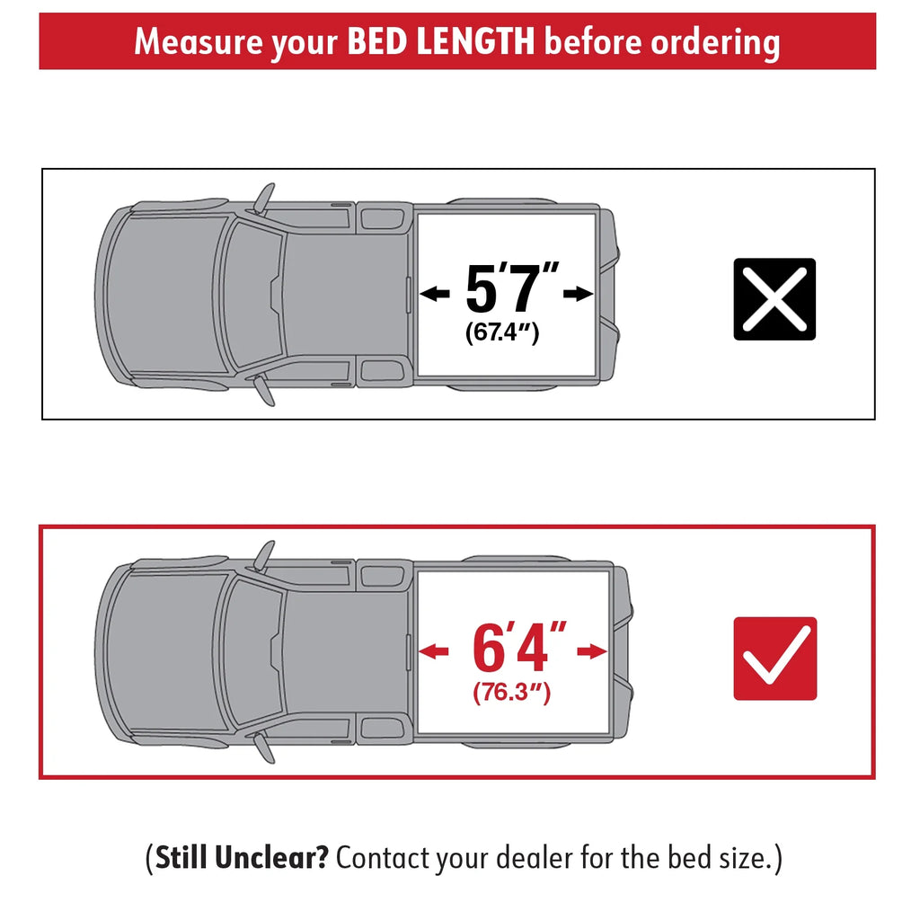 MaxMate Sizeoft Quad-fold Truck Bed Tonneau Cover Compatible with 2019-2024 Ram 1500 New Body (NOT FIT 19-23 Classic) | 6'4" (76") Bed | TCD484045