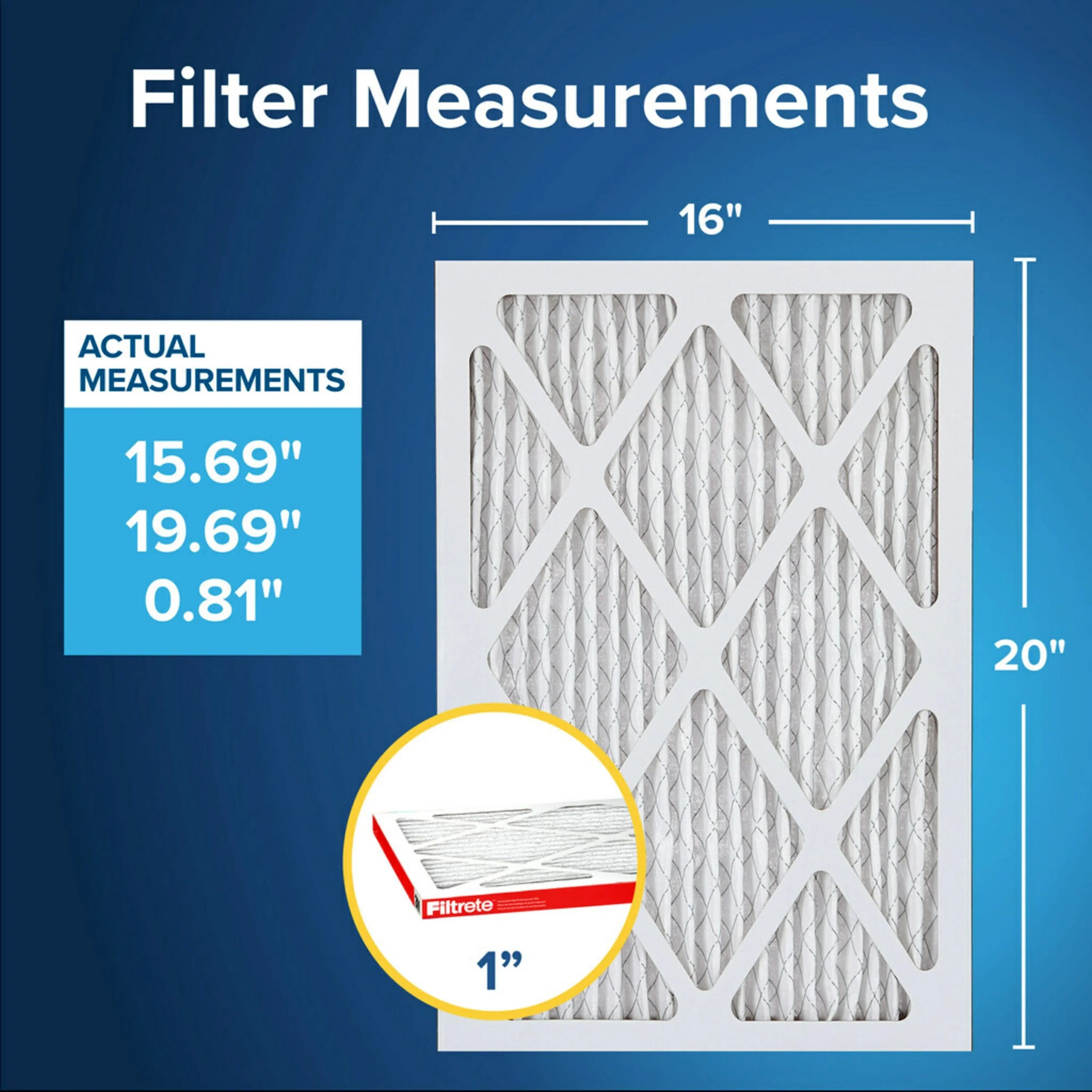 Filtrete 16x20x1 Air Filter, MPR 1000 MERV 11, Allergen Defense, 4 Filters