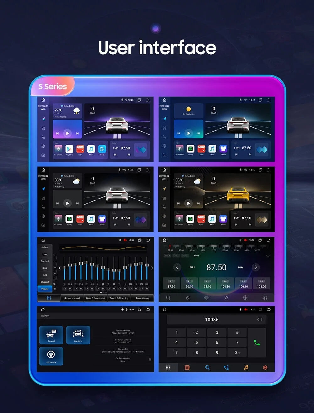 10.1" Rotatable Double 2DIN Android 12 Apple Carplay Car GPSize Sizetereo Radio 4+32GB