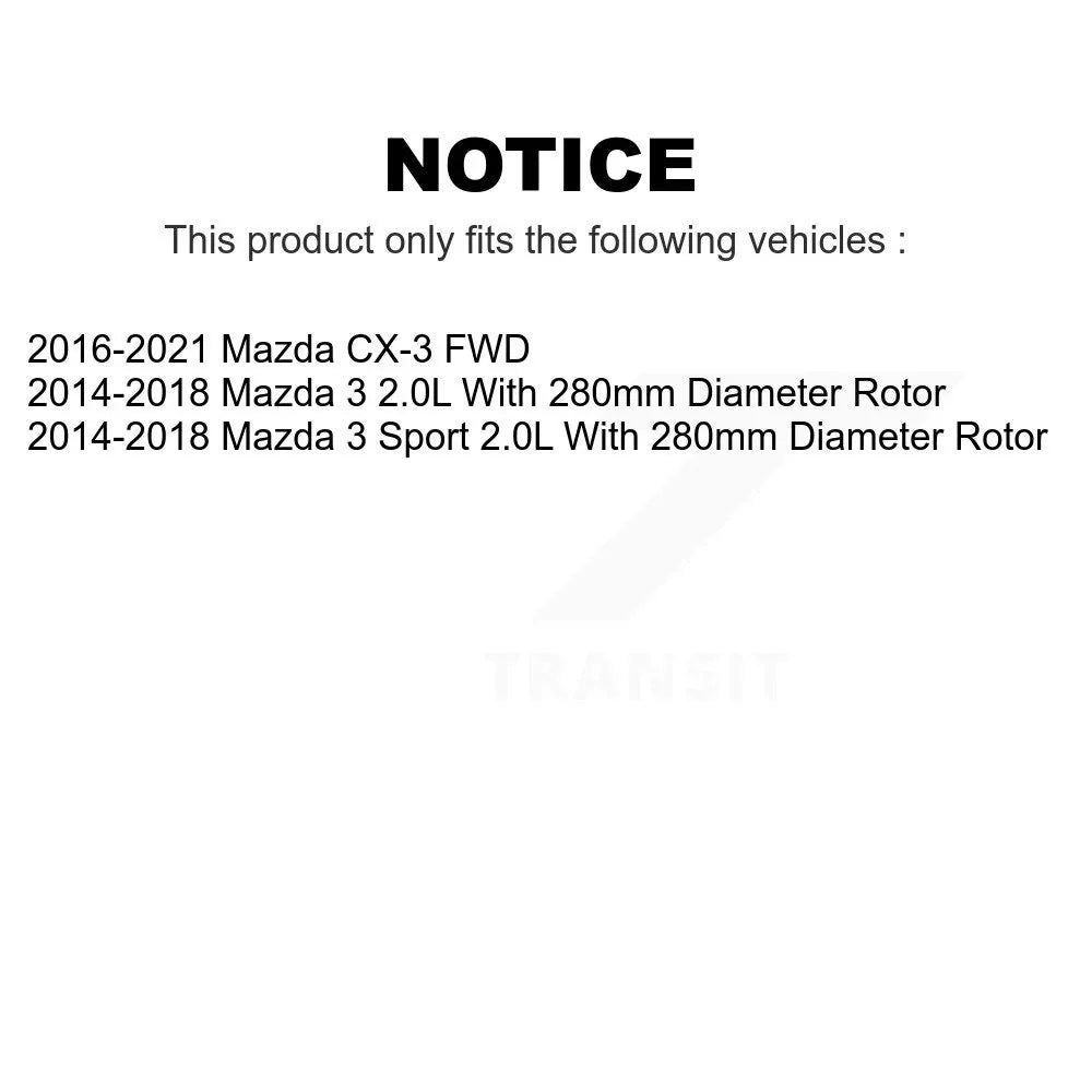 Front Disc Brake Rotors Pair For Mazda 3 CX-3 Sizeport K8-100545