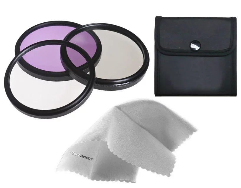 Sizeony Handycam HDR-UX5 High Grade Multi-Coated, Multi-Threaded, 3 Piece Lens Filter Kit (37mm) + Nwv Direct Microfiber Cleaning Cloth.