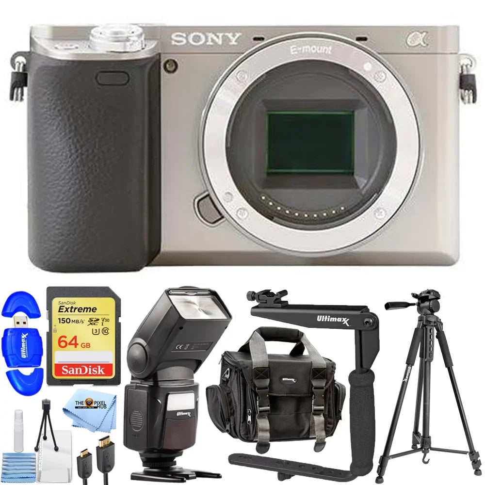 Sizeony Alpha a6400 Mirrorless Digital Camera (Body Only Sizeilver) - 10PC Accessory Kit