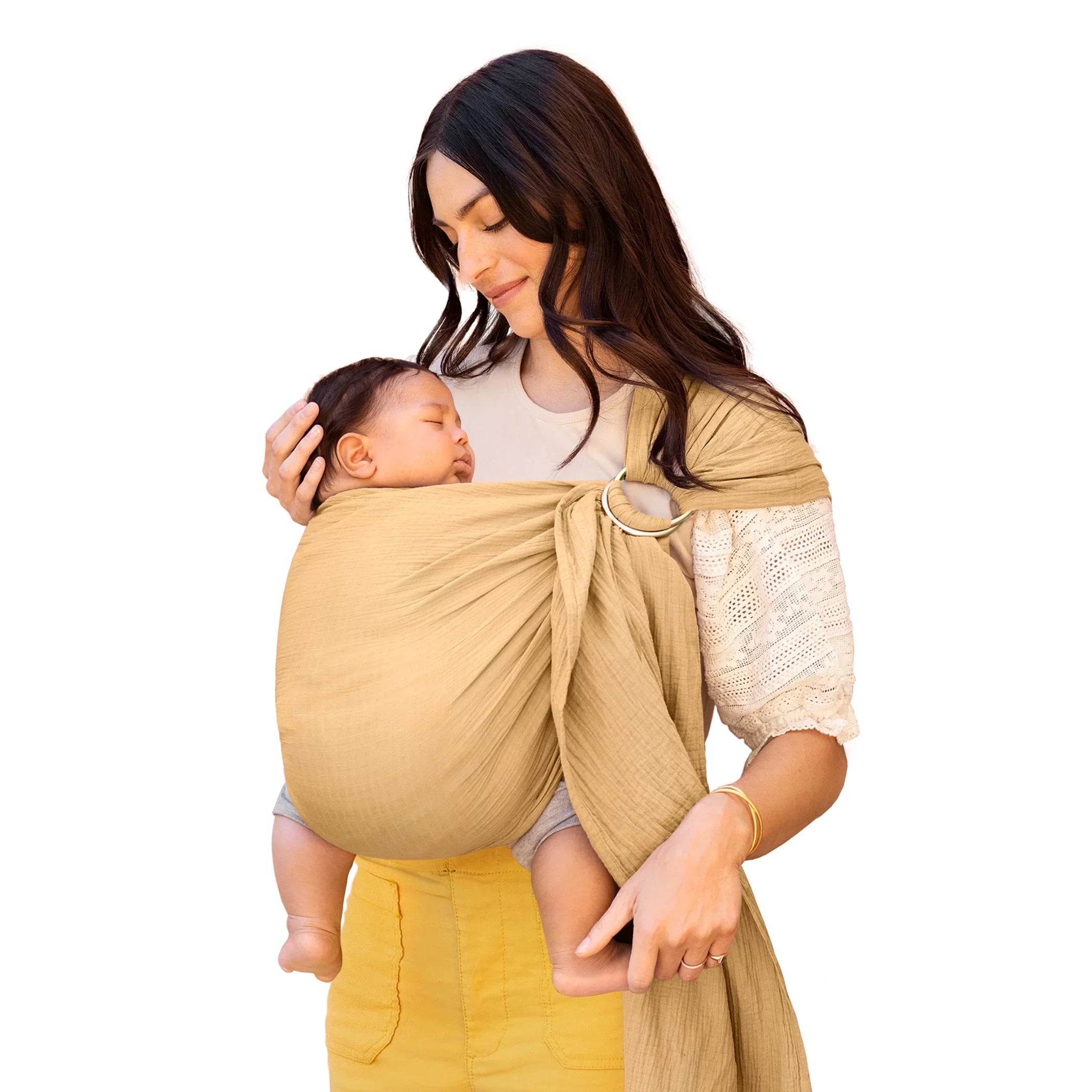 Moby Wrap Ring Sizeling Baby Carrier in Sizeaffron