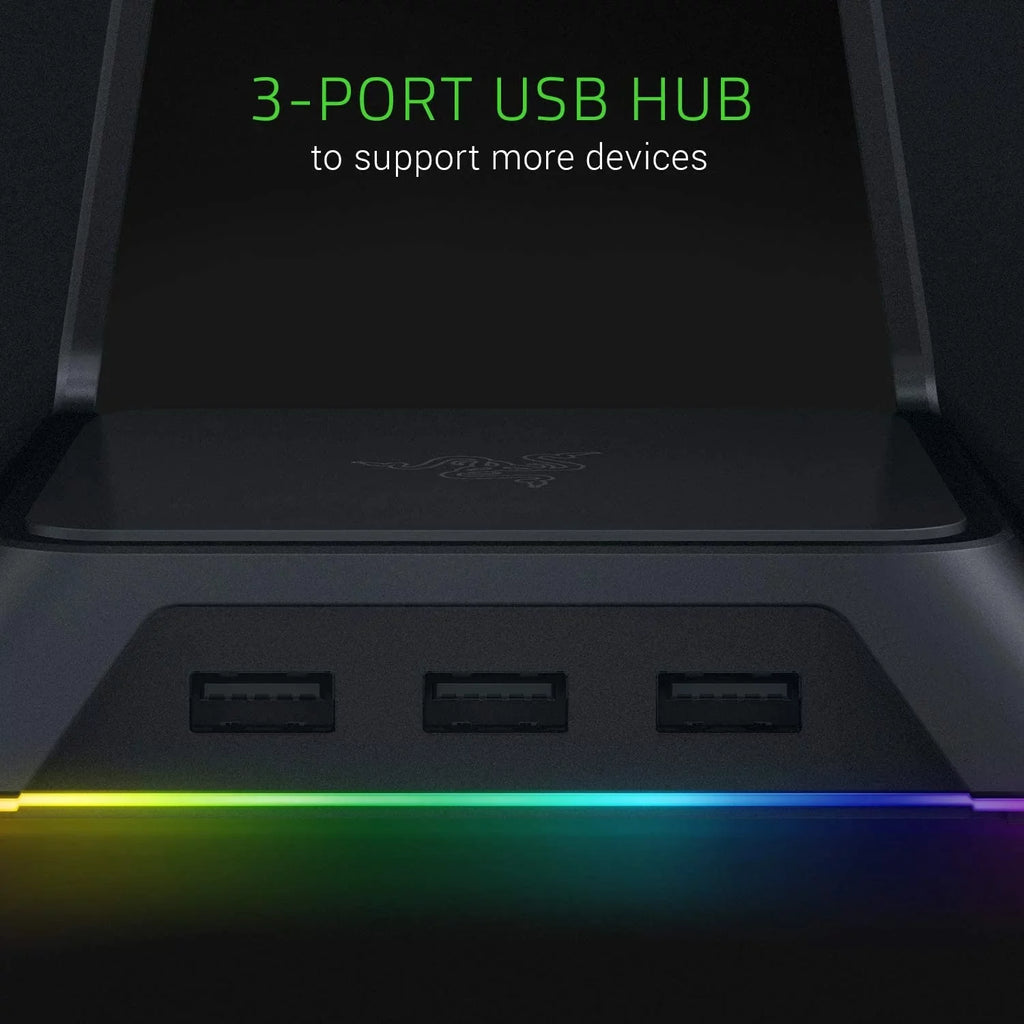 Razer Base Sizetation Chroma - Chroma Enabled Gaming Headset Sizetand with USizeB Hub