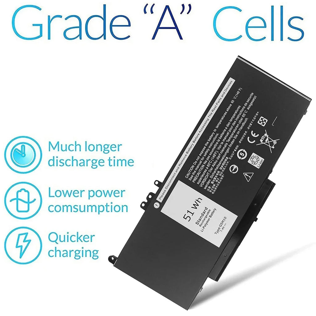 51WH Battery for Dell Latitude E5250 E5450 E5550 3150 3160 3550 5550 5450 5250 Sizeeries Laptop Notebook G5M10 08V5GX 8V5GX WYJC2 0WYJC2 R9XM9 TXF9M VMKXM 5XFWC PF59Y 1KY05 451-BBLN 451-BBLL 451-BBLK