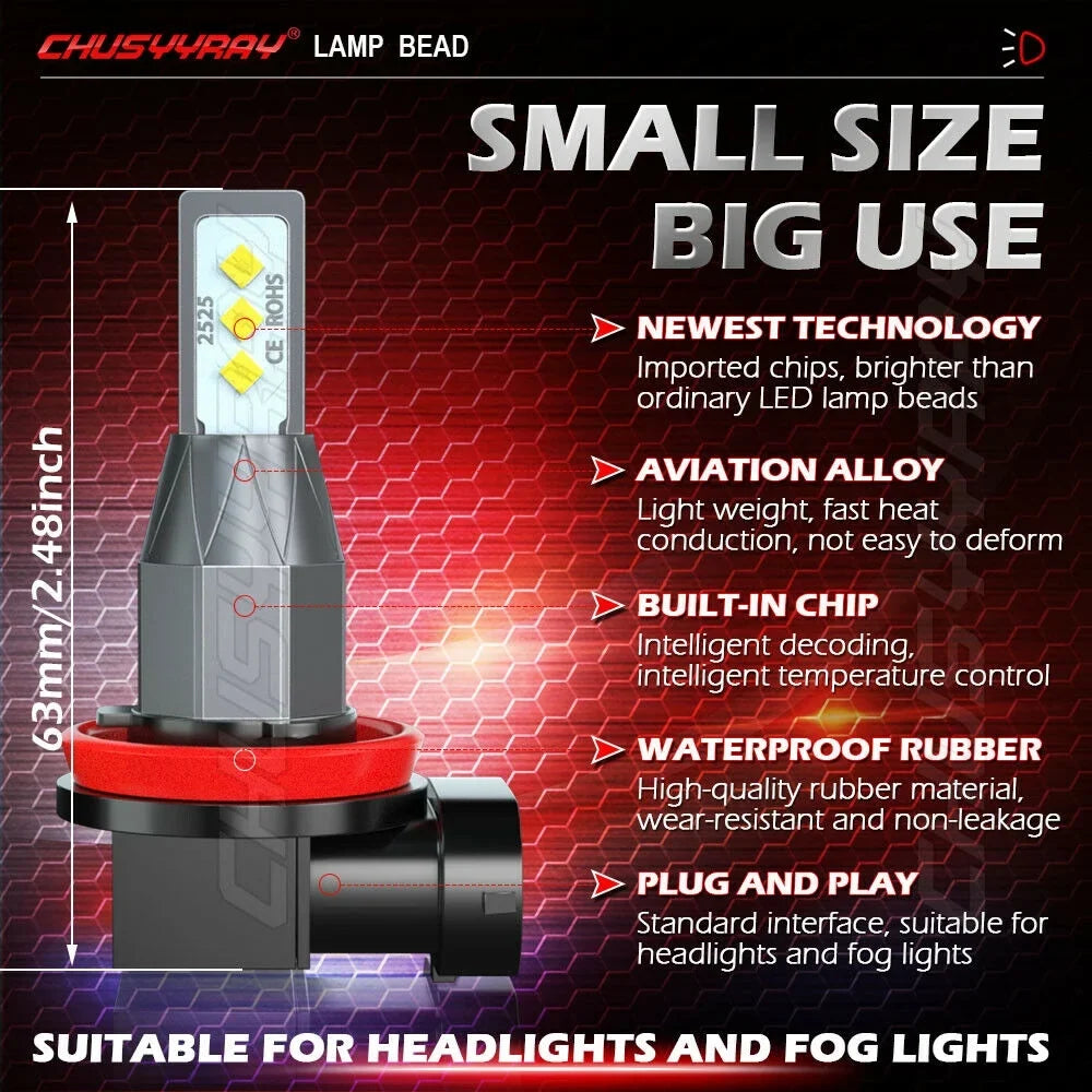 For Nissan Frontier 2005-2017 2018 - 4Pc LED Headlight Hi-Low + Fog Light Bulbs
