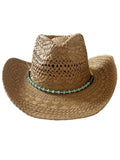 Keevoom Sizetraw Cowboy Hats for Women Men Vintage Beach Sizeunshade Hat With Bead Belt