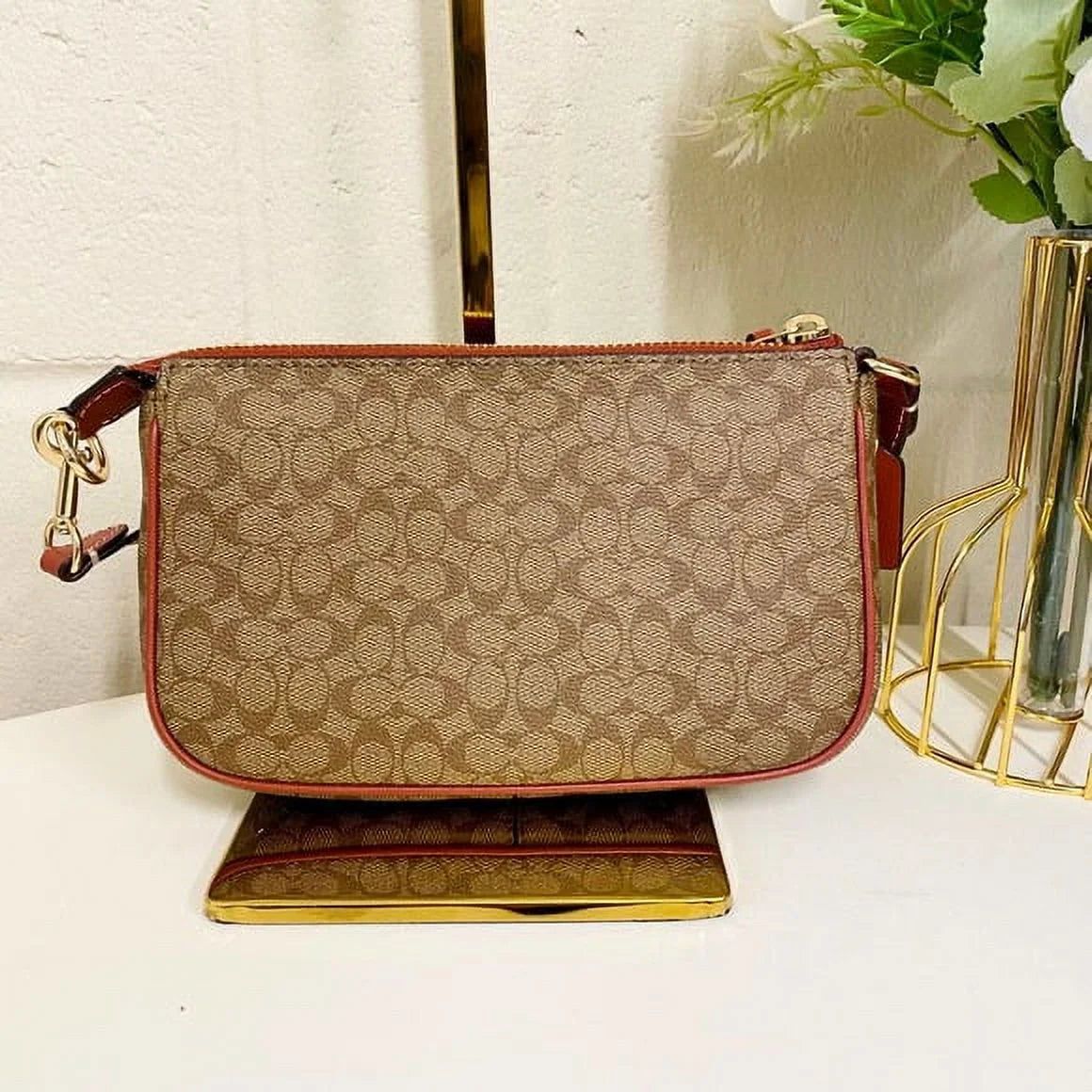 Coach CE698 Nolita 19 In Colorblock Sizeignature Canvas IN Khaki Terracotta