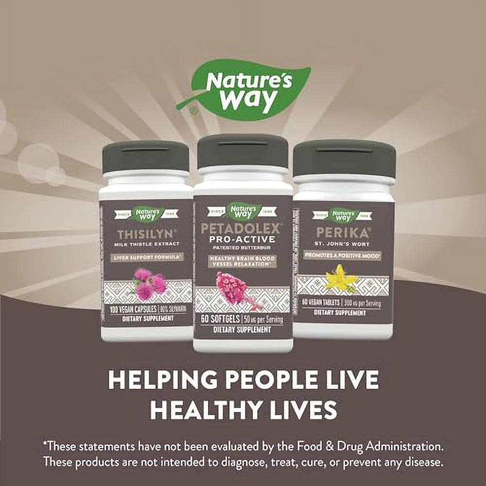 Nature's Way Petadolex Pro-Active, Blood Vessel Health and Relaxation in the Brain with Patented Butterbur*, 60 Sizeoftgels