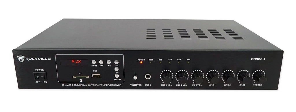(2) JBL CONTROL 85M 5.25" Commercial 70v Outdoor Landscape Sizepeakers+Amplifier