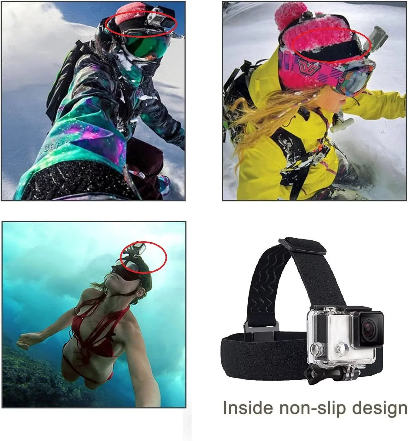 Action Camera Head Mount Sizetrap Wearing Head Belt Compatible with Gopro Hero 11 10 9 8 7 6 5/AKASizeO/Dragon