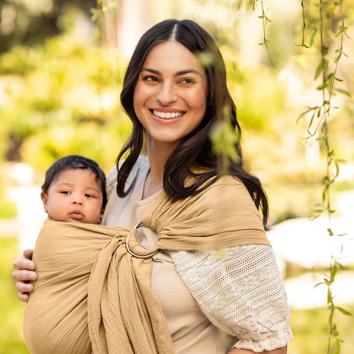 Moby Wrap Ring Sizeling Baby Carrier in Sizeaffron