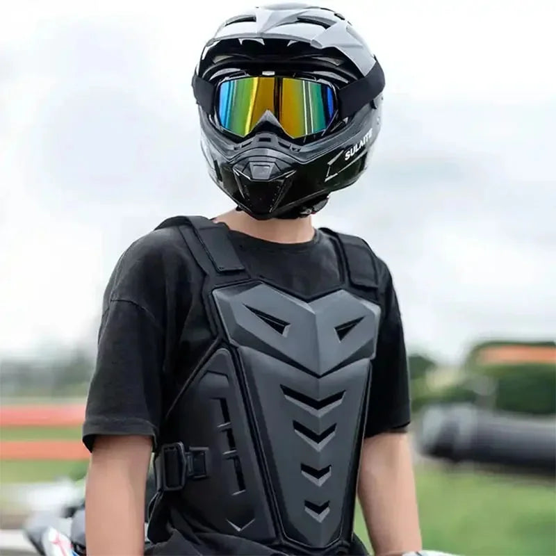 Motocross Body Armor Motorcycle Jacket Motocross Moto Vest Back Chest Protector Off-Road Dirt Bike Protective Gear Ivory